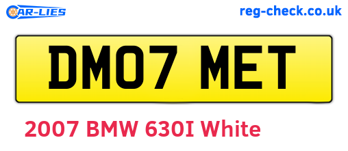 DM07MET are the vehicle registration plates.
