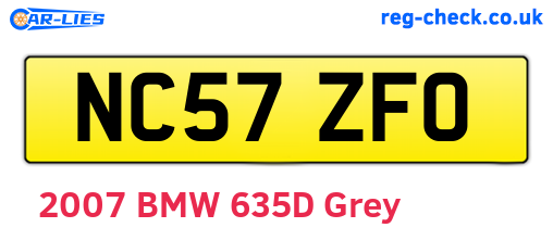 NC57ZFO are the vehicle registration plates.