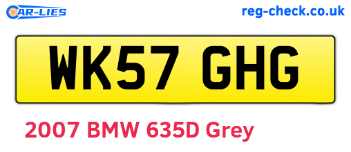 WK57GHG are the vehicle registration plates.