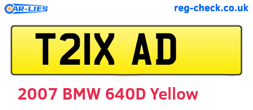 T21XAD are the vehicle registration plates.