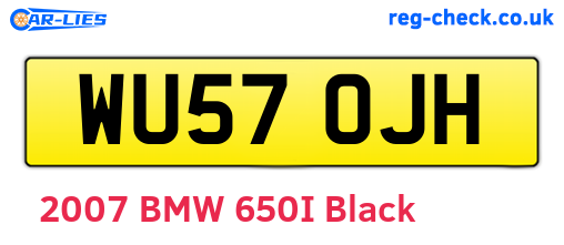 WU57OJH are the vehicle registration plates.