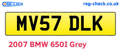 MV57DLK are the vehicle registration plates.