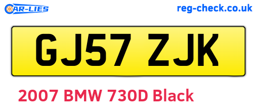 GJ57ZJK are the vehicle registration plates.
