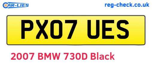 PX07UES are the vehicle registration plates.
