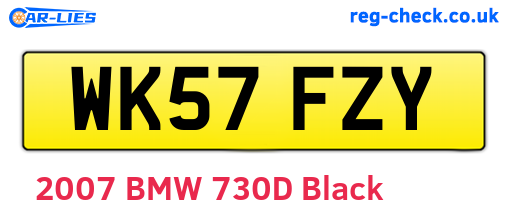 WK57FZY are the vehicle registration plates.
