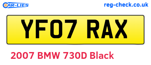 YF07RAX are the vehicle registration plates.