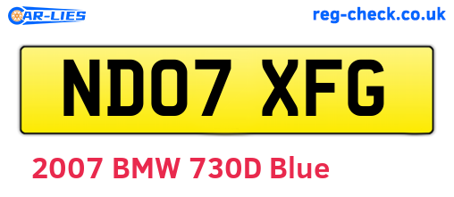 ND07XFG are the vehicle registration plates.