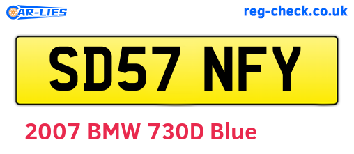 SD57NFY are the vehicle registration plates.