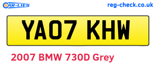 YA07KHW are the vehicle registration plates.