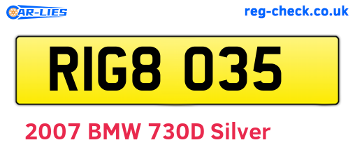 RIG8035 are the vehicle registration plates.