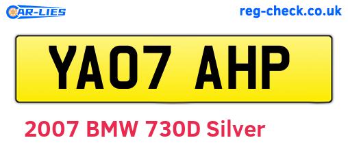YA07AHP are the vehicle registration plates.