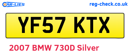 YF57KTX are the vehicle registration plates.