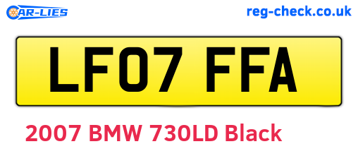 LF07FFA are the vehicle registration plates.