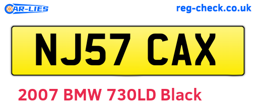 NJ57CAX are the vehicle registration plates.