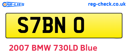 S7BNO are the vehicle registration plates.
