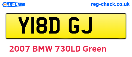 Y18DGJ are the vehicle registration plates.