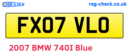 FX07VLO are the vehicle registration plates.