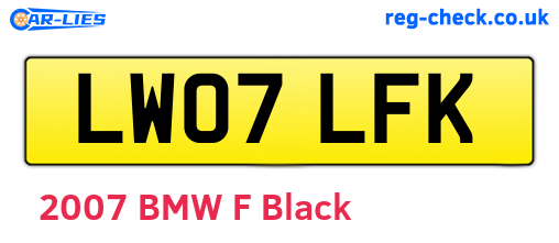 LW07LFK are the vehicle registration plates.