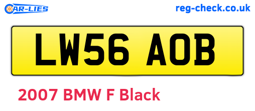 LW56AOB are the vehicle registration plates.