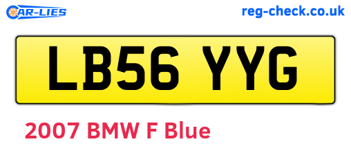 LB56YYG are the vehicle registration plates.