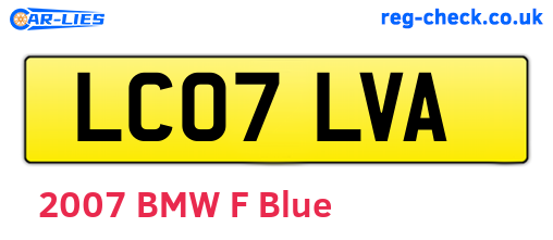 LC07LVA are the vehicle registration plates.