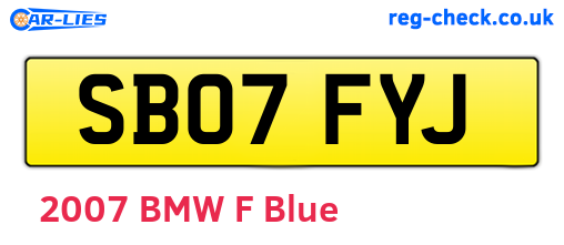 SB07FYJ are the vehicle registration plates.