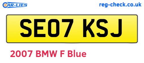SE07KSJ are the vehicle registration plates.