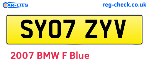 SY07ZYV are the vehicle registration plates.