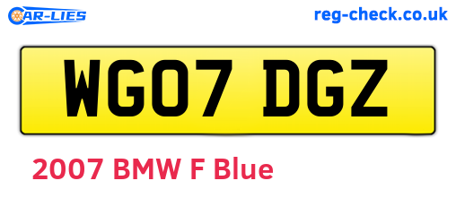 WG07DGZ are the vehicle registration plates.