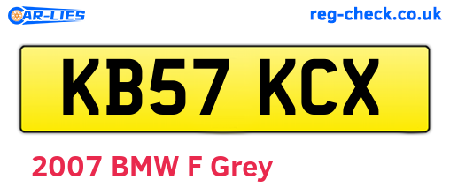 KB57KCX are the vehicle registration plates.