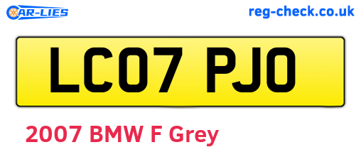 LC07PJO are the vehicle registration plates.