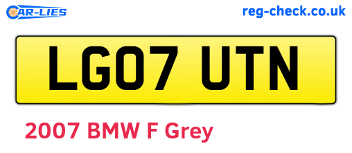 LG07UTN are the vehicle registration plates.