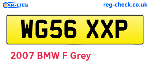 WG56XXP are the vehicle registration plates.