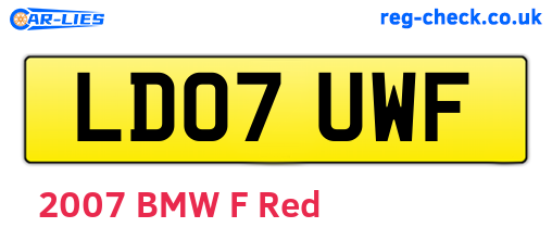 LD07UWF are the vehicle registration plates.