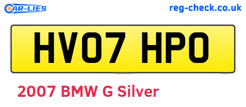 HV07HPO are the vehicle registration plates.