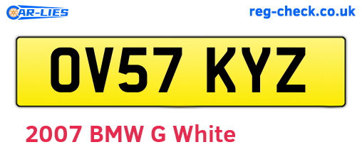 OV57KYZ are the vehicle registration plates.
