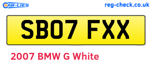 SB07FXX are the vehicle registration plates.