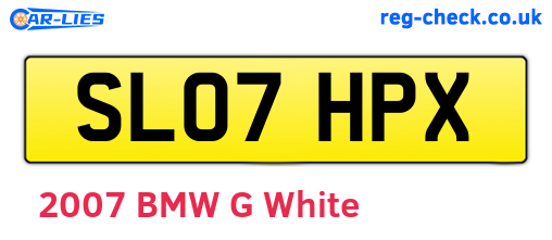 SL07HPX are the vehicle registration plates.
