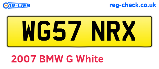 WG57NRX are the vehicle registration plates.