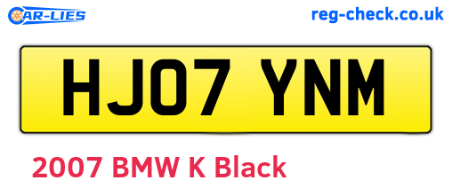 HJ07YNM are the vehicle registration plates.