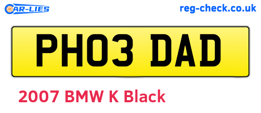 PH03DAD are the vehicle registration plates.
