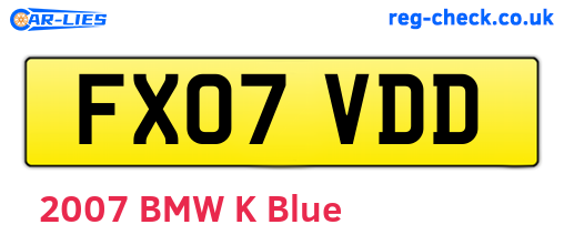FX07VDD are the vehicle registration plates.