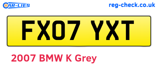 FX07YXT are the vehicle registration plates.