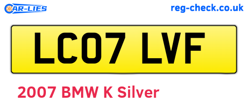 LC07LVF are the vehicle registration plates.
