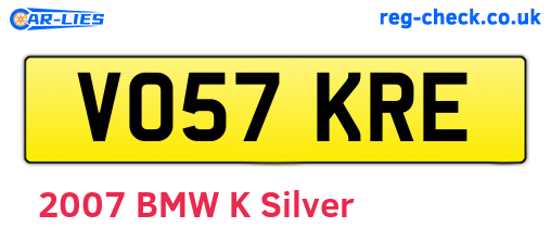 VO57KRE are the vehicle registration plates.