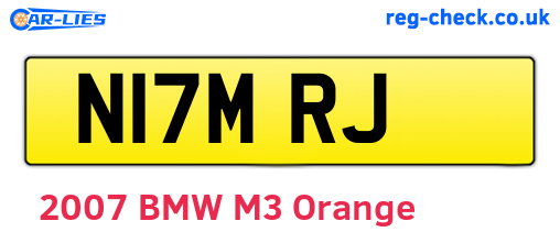 N17MRJ are the vehicle registration plates.