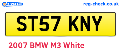 ST57KNY are the vehicle registration plates.