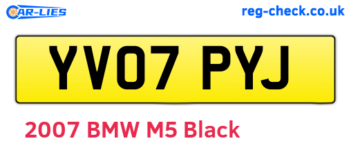 YV07PYJ are the vehicle registration plates.