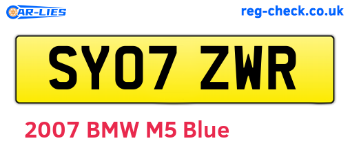 SY07ZWR are the vehicle registration plates.