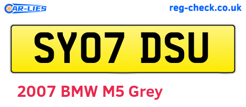 SY07DSU are the vehicle registration plates.